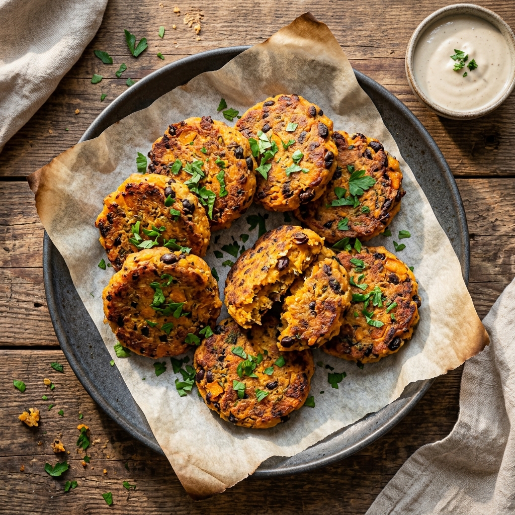 Baked Butternut Squash & Bean Patties