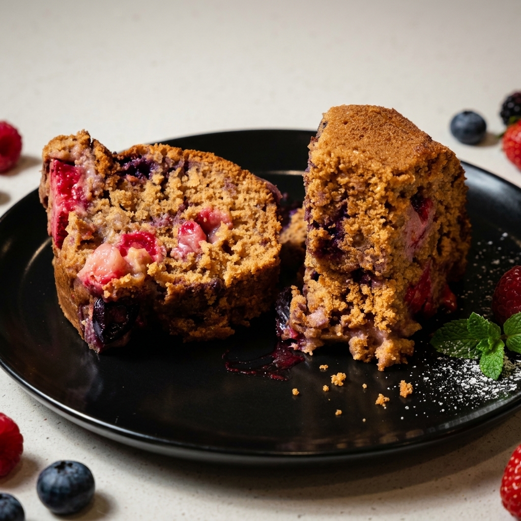 Vegan mixed berries cake